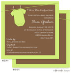 Take Note Designs Baby Shower Invitations - Green Onesie