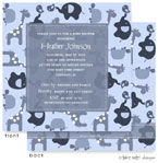 Take Note Designs Baby Shower Invitations - Modern Blue Animal Print