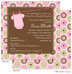 Take Note Designs Baby Shower Invitations - Modern Floral Onesie