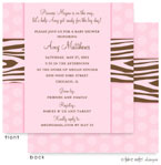 Take Note Designs Baby Shower Invitations - Zebra Print Pink Dots