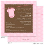 Take Note Designs Baby Shower Invitations - Pink Dots Onesie