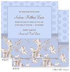 Take Note Designs Baby Shower Invitations - Blue Toile Block