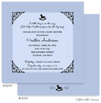 Take Note Designs Baby Shower Invitations - Blue Fancy Rocking Horse