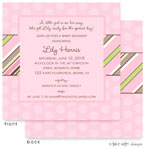 Take Note Designs Baby Shower Invitations - Pin Stripe Girl on Dots