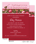 Take Note Designs Baby Shower Invitations - Red and Pink Floral Chirping Bird