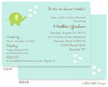 Take Note Designs Baby Shower Invitations - Green Elephant Showering Love