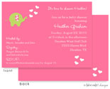 Take Note Designs Baby Shower Invitations - Pink Elephant Showering Love