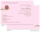 Take Note Designs Baby Shower Invitations - Pink Owl