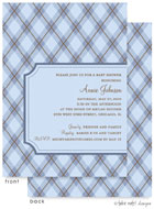 Take Note Designs Baby Shower Invitations - Blue Argyle