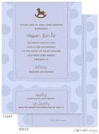 Take Note Designs Baby Shower Invitations - Rocking Horse Blue Dots