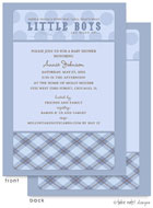 Take Note Designs Baby Shower Invitations - Little Boys Blue Argyle