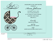 Take Note Designs Baby Shower Invitations - Fancy Carriage Damask Pink