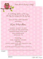 Take Note Designs Baby Shower Invitations - Pink Owl Polka