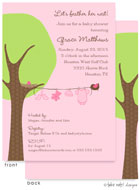 Take Note Designs Baby Shower Invitations - Little Girl Clothes Line