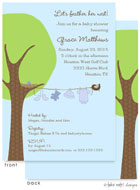 Take Note Designs Baby Shower Invitations - Little Boy Clothes Line