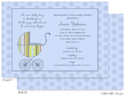 Take Note Designs Baby Shower Invitations - Striped Carriage Boy