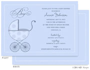 Take Note Designs Baby Shower Invitations - Polka Carriage Boy