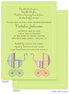 Take Note Designs Baby Shower Invitations - Stripe Carriage Twin Boy/Girl