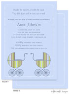 Take Note Designs Baby Shower Invitations - Striped Boy Twin Carriage