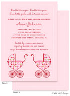 Take Note Designs Baby Shower Invitations - Flower Garden Twin Carriages