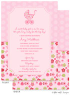 Take Note Designs Baby Shower Invitations - Flower Garden Stroller with Polka