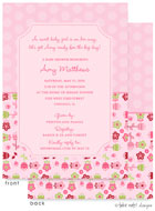 Take Note Designs Baby Shower Invitations - Simple Flower Garden and Pink Polka