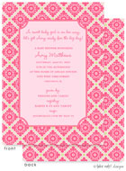 Take Note Designs Baby Shower Invitations - Pink and Green Floral Grid