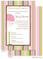 Take Note Designs Baby Shower Invitations - Mod Prego Pink Stripes