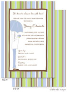 Take Note Designs Baby Shower Invitations - Mod Prego Blue Stripes