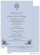 Take Note Designs Baptism Invitations - Cross with Ornate Corners Blue