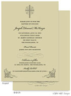 Take Note Designs Baptism Invitations - Cross with Ornate Corners Linen