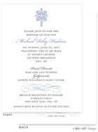 Take Note Designs Baptism Invitations - Ornate Cross Scroll Accent Blue