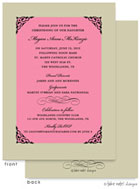 Take Note Designs Baptism Invitations - Fancy Frame Corners Pink