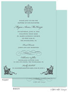 Take Note Designs Baptism Invitations - Cross with Ornate Corners Tiffany