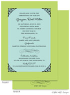Take Note Designs Baptism Invitations - Fancy Frame Corners Tiffany and Green