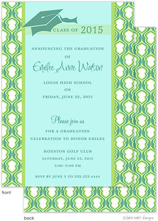 Take Note Designs - Tiffany and Lime Graduation Invitations