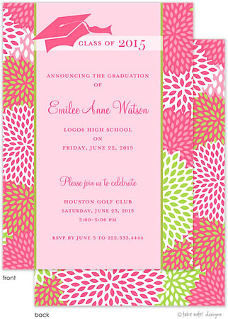 Take Note Designs - Pink Mums Graduation Invitations (Graduation)
