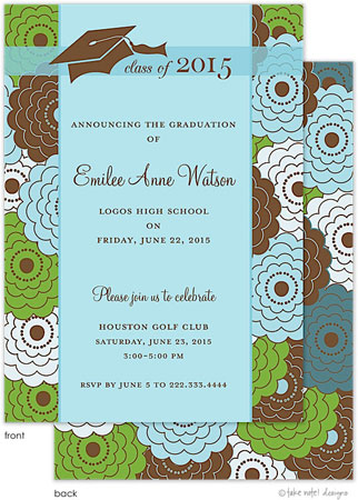 Take Note Designs - Retro Floral Graduation Invitations (Graduation)