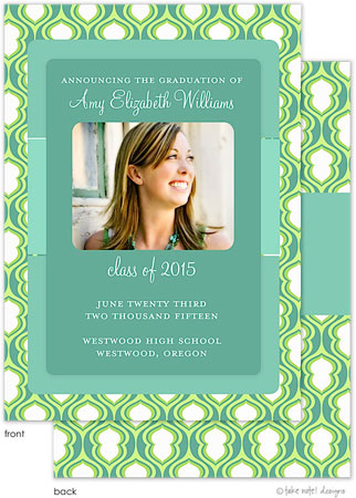 Take Note Designs - Tiffany Hourglass Layered Graduation Announcements (Photo)