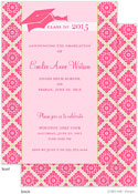 Take Note Designs - Pink Fancy Grid Graduation Invitations (Graduation)