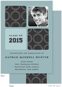 Take Note Designs - Modern Circle Dark Grey and Blue Graduation Announcements (Photo)