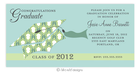 Take Note Designs - Tiffany and Lime Graduation Invitations