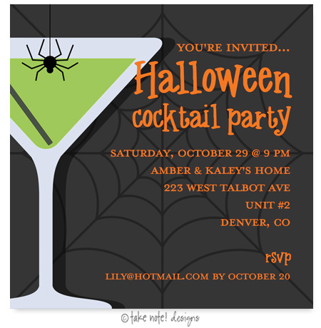 Take Note Designs - Halloween Invitations (Apple Web Martini)