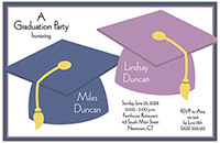 Graduation Invitations by Three Bees (Twin Graduation Caps)