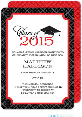 Tumbalina Graduation Invitations/Announcements - Graduate Cap Invitation (Red) (Grad Sale 2022) Tumbalina Graduation Invitations/Announcements - Graduate Cap Invitation (Red) (Grad Sale 2022)