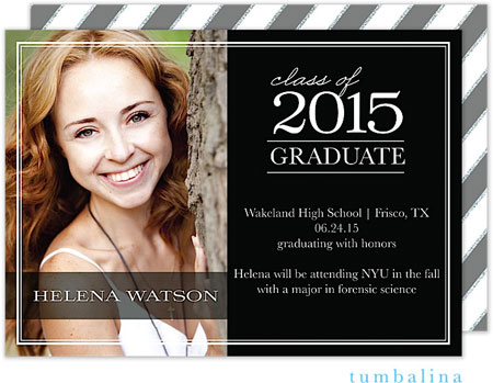 Tumbalina Graduation Invitations/Announcements - Graduate Classic (Black - Photo) (Grad Sale 2022) Tumbalina Graduation Invitations/Announcements - Graduate Classic (Black - Photo) (Grad Sale 2022)