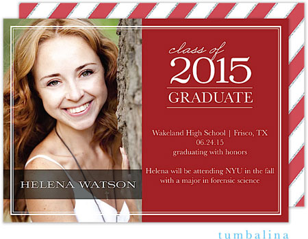 Tumbalina Graduation Invitations/Announcements - Graduate Classic (Red - Photo) (Grad Sale 2022) Tumbalina Graduation Invitations/Announcements - Graduate Classic (Red - Photo) (Grad Sale 2022)