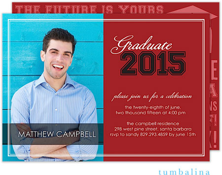 Tumbalina Graduation Invitations/Announcements - Grad Varsity (Red - Photo) (Grad Sale 2022) Tumbalina Graduation Invitations/Announcements - Grad Varsity (Red - Photo) (Grad Sale 2022)