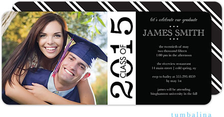 Tumbalina Graduation Announcements - Grad Class Of (Black - Photo)