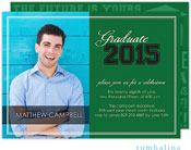 Tumbalina Graduation Invitations/Announcements - Grad Varsity (Green - Photo) (Grad Sale 2022)